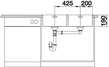 Миниатюра: Кухонная мойка Blanco Andano 400/400 IF/A